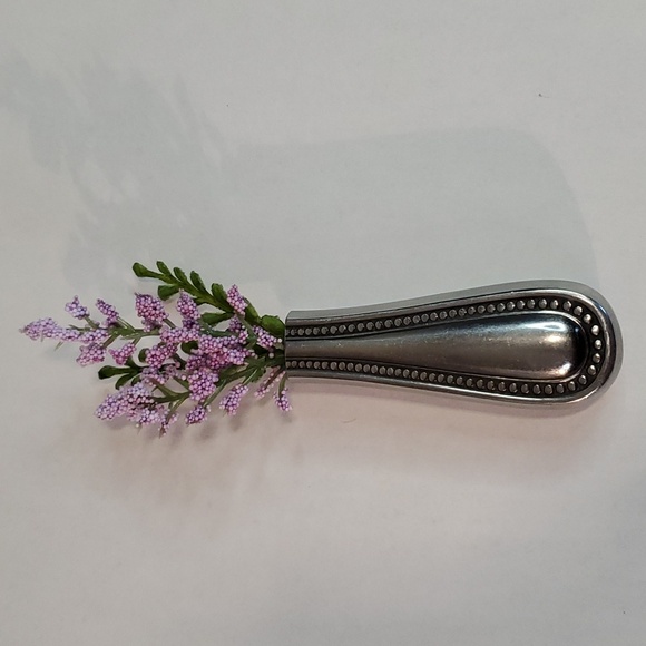 Refrigerator bud vase handcrafted from vintage silverware - Picture 2 of 9